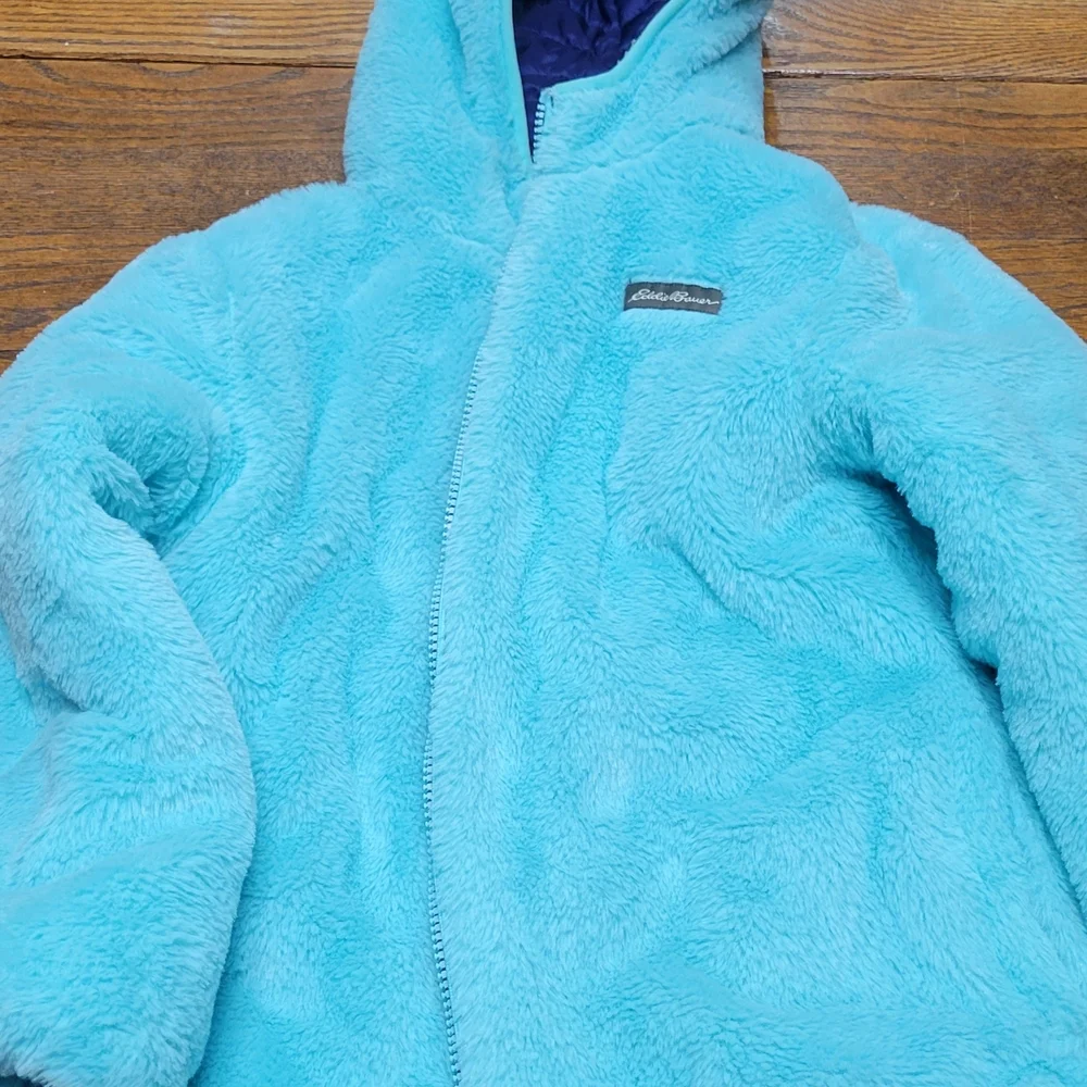 Eddie Bauer Aqua Faux Fur Jacket